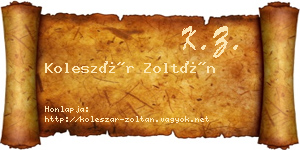 Koleszár Zoltán névjegykártya