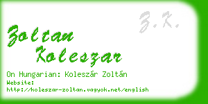zoltan koleszar business card