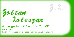 zoltan koleszar business card